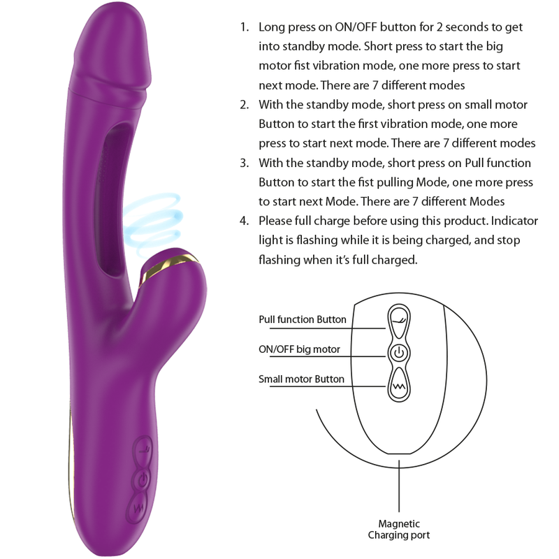 Ateneo Rechargeable Vibrator - 7 Modes
