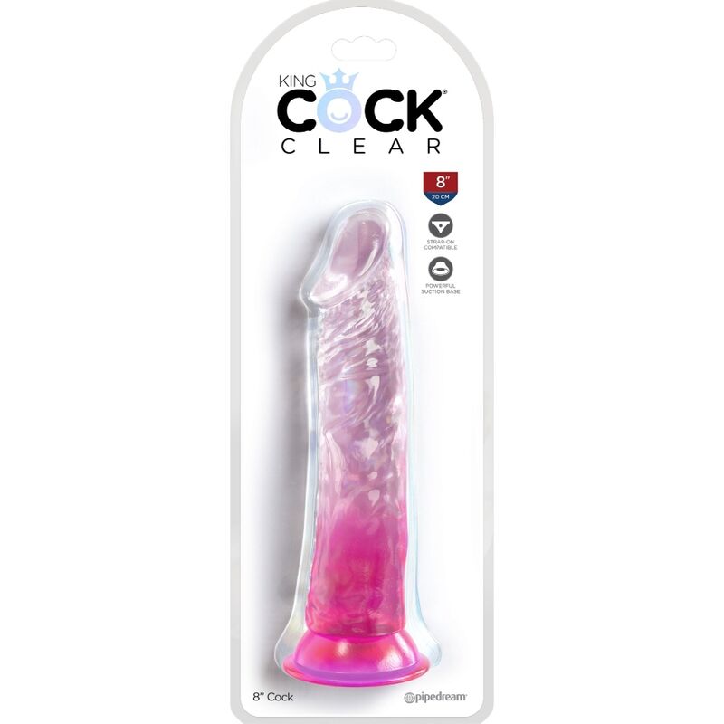 Clear Realistic Penis 19.7cm - Pink