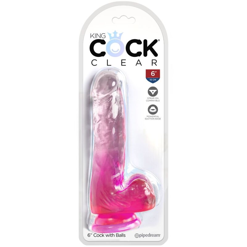 Dildo rosado realista transparente de 13.5cm