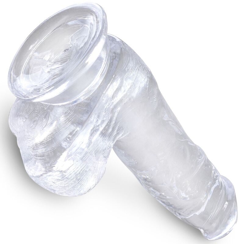 Transparent Realistic Dildo with Balls 13.5cm