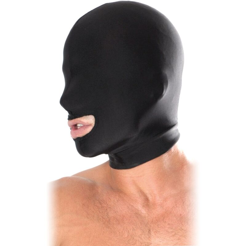 Black Bondage Open Mouth Hood