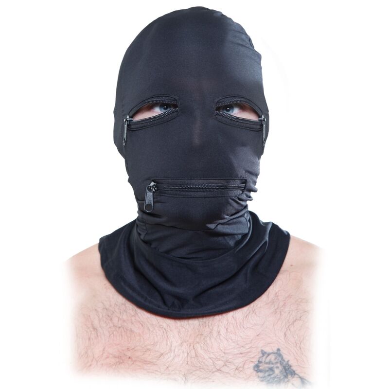 Black Zipper Bondage Hood