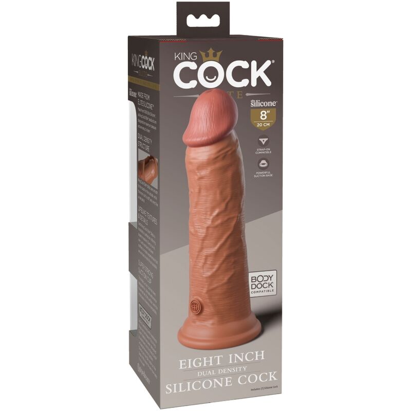 Elite Realistic Silicone Dildo 20.3cm Caramel