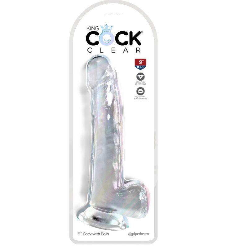 Clear Realistic Dildo With Testicles 8"
