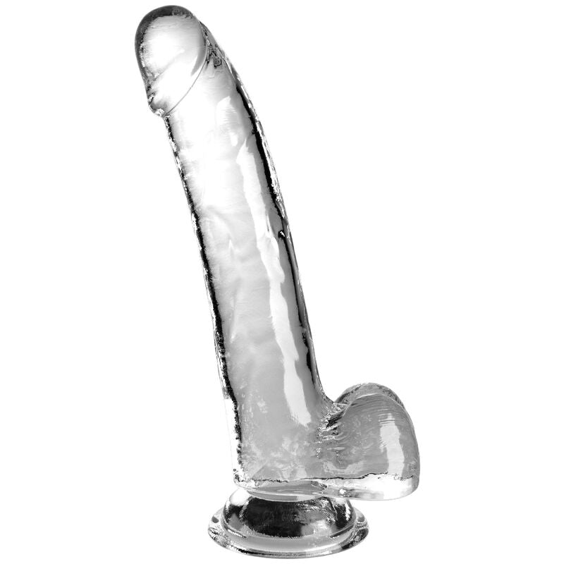 Clear Realistic Dildo With Testicles 8"