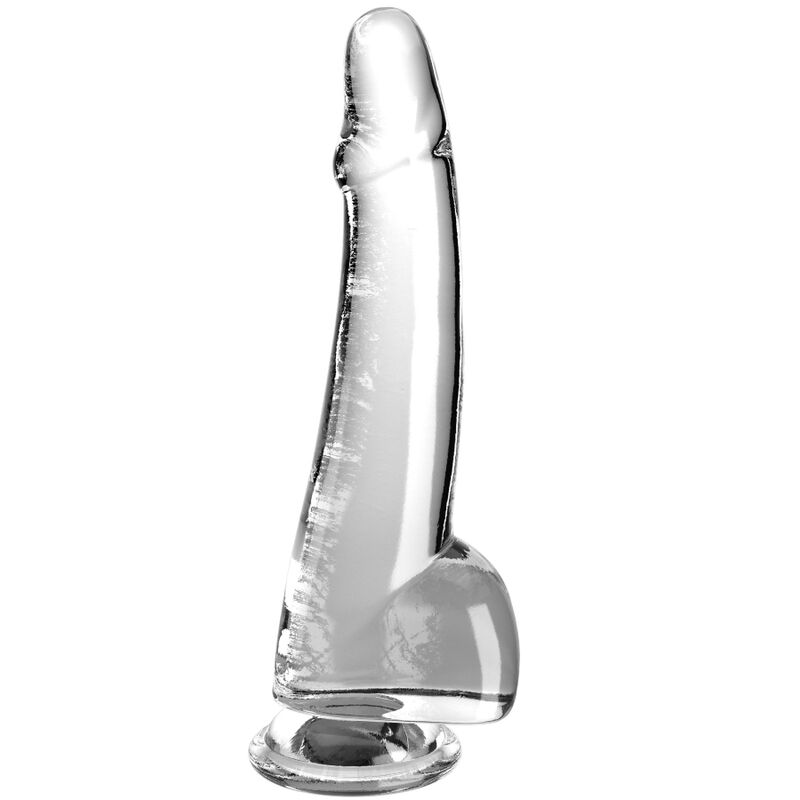 Clear Realistic Dildo With Balls - 19cm