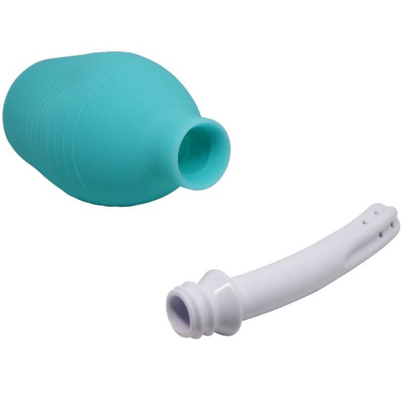 Blue Rubber Anal Pear Shower