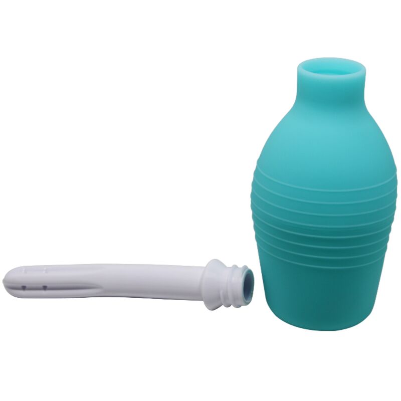 Blue Rubber Anal Pear Shower