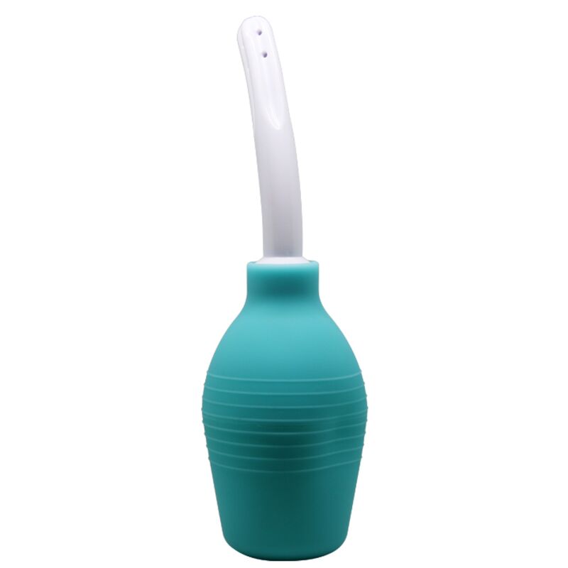 Blue Rubber Anal Pear Shower