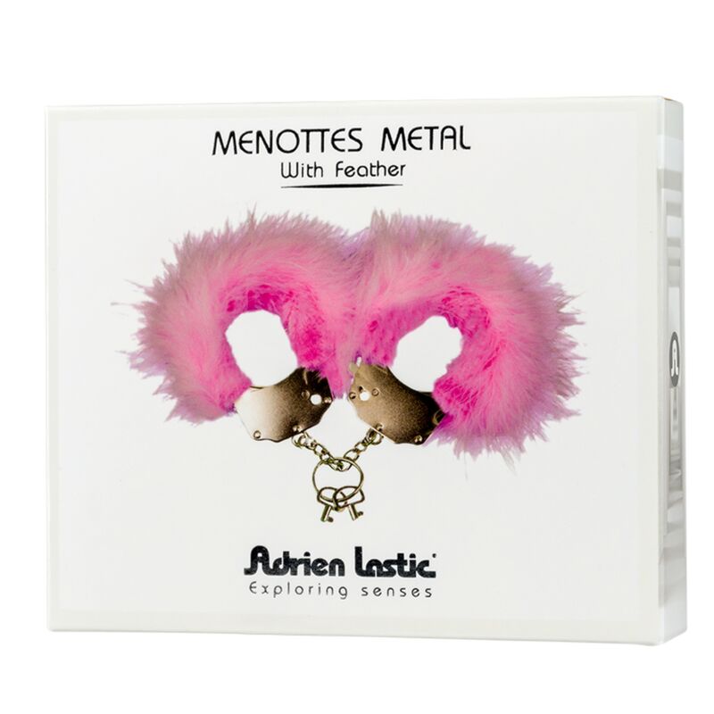 Fluffy Pink Feather Metal Handcuffs