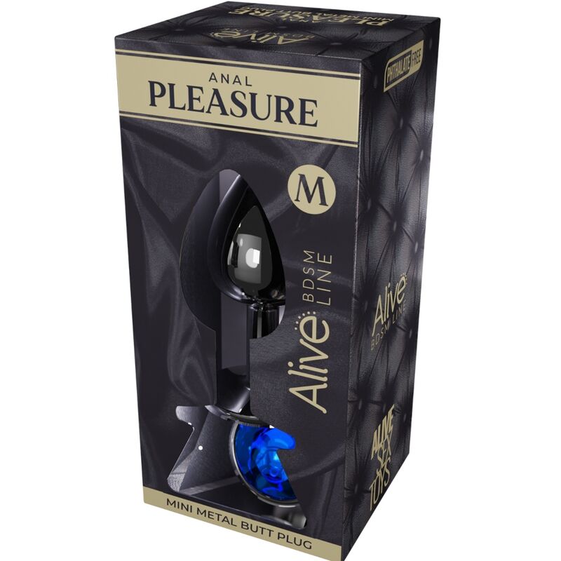 Mini Plug Anal Metálico Azul Medio