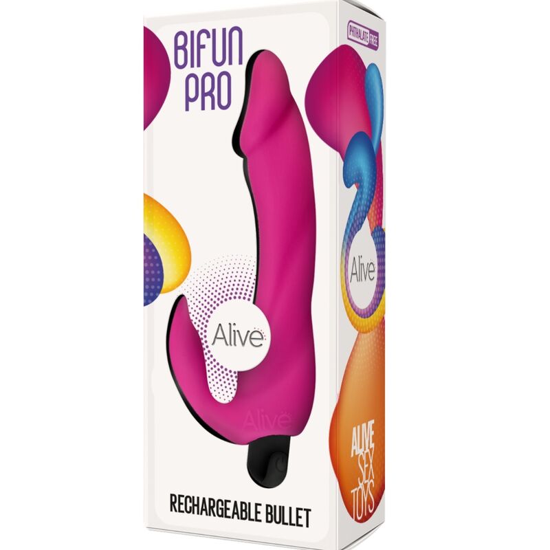 Bifun Pro Vibrating Dildo - Pink 14.9cm
