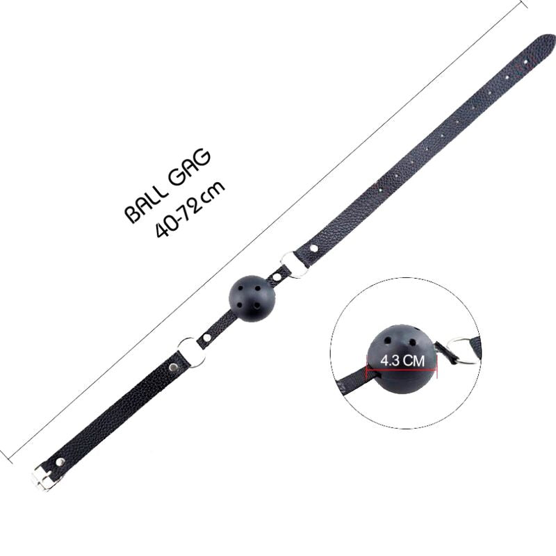 Mordaza de Bondage Negra Transpirable Discreta