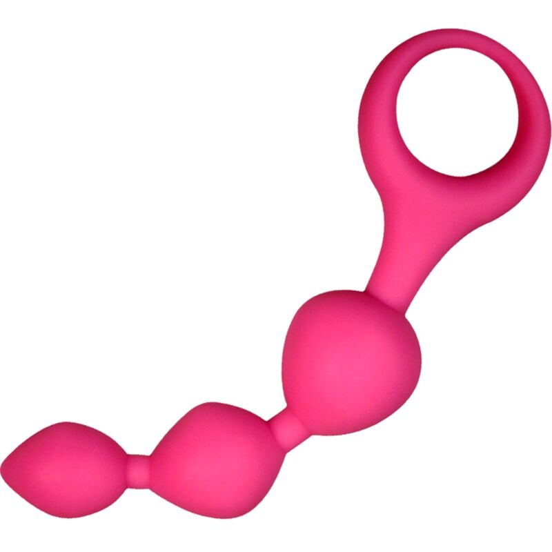 Triball Pink Silicone Anal Beads 15cm