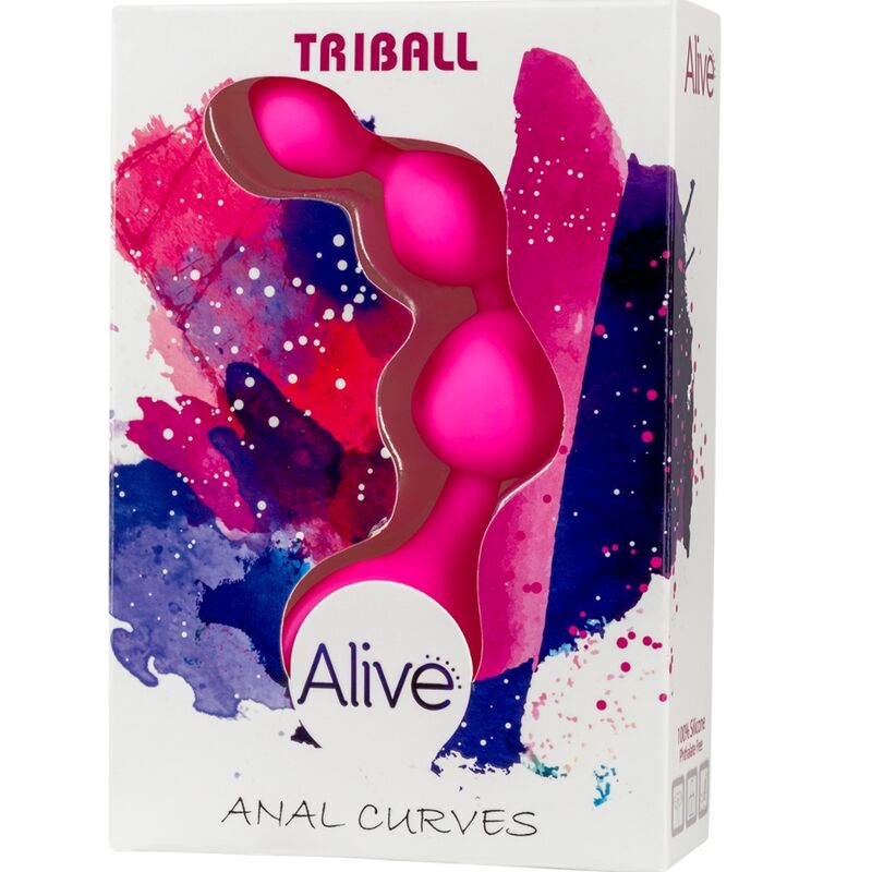 Triball Pink Silicone Anal Beads 15cm