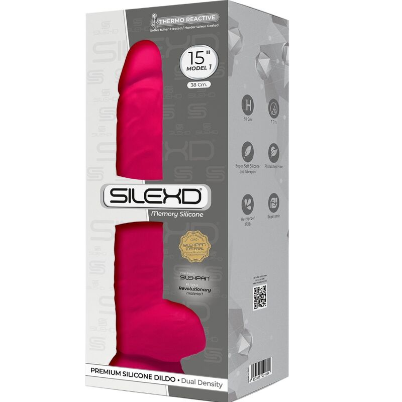 Model 1 Realistic Silicone Penis 38cm Fuchsia