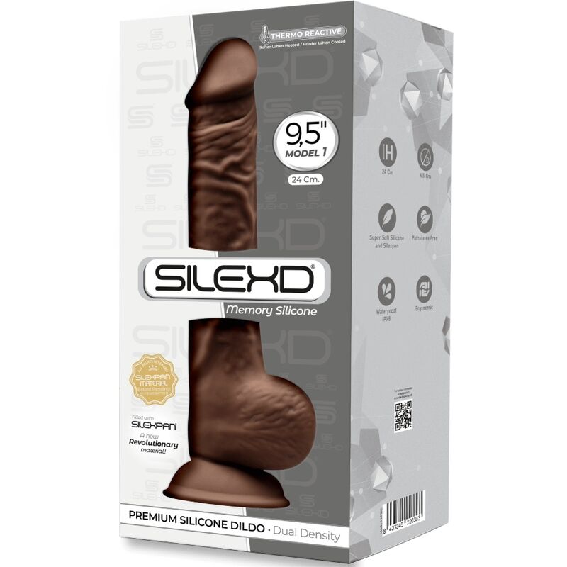 Model 1 Realistic Silicone Penis 24cm Brown