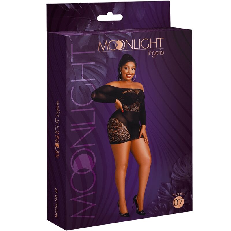 Model 7 Black Plus Size Lingerie Dress
