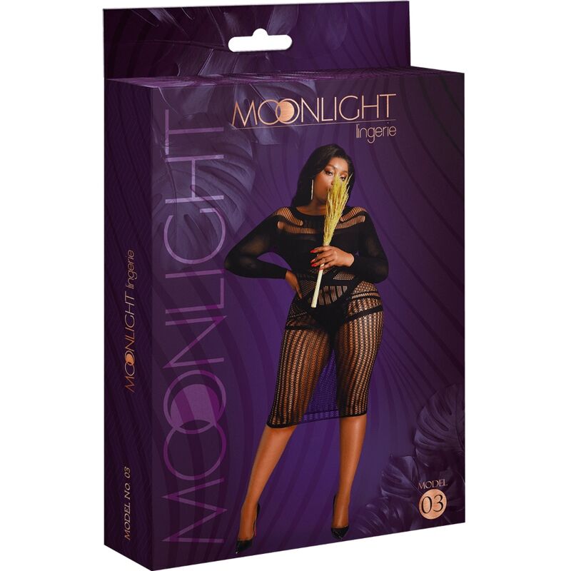 Model 3 Plus Size Black Dress Lingerie