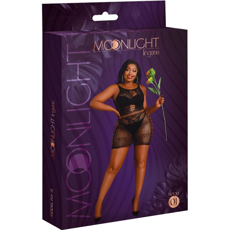 Black Plus Size Model 1 Lingerie Dress