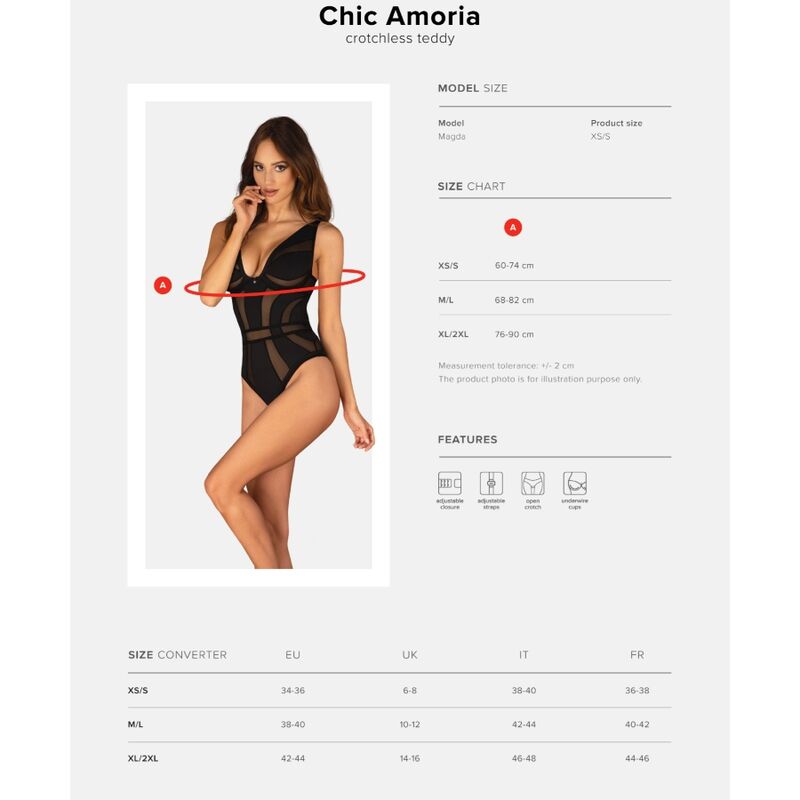 Chic Amoria Crotchless Teddy Lingerie