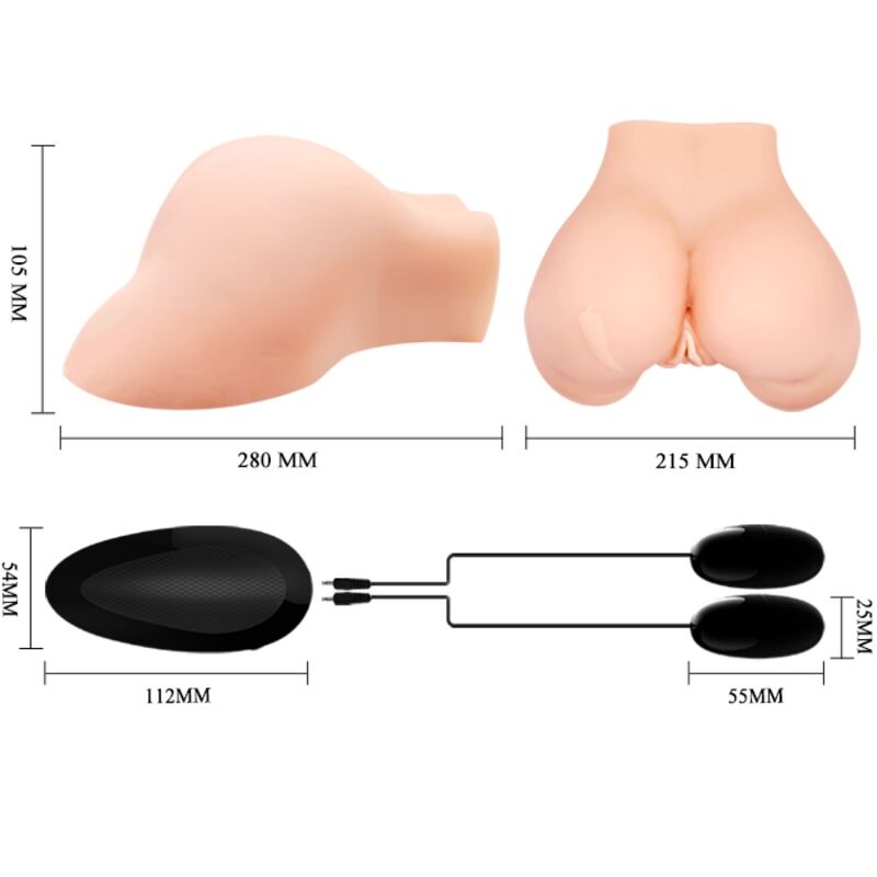 Dual Entry Vibrating Realistic Masturbator