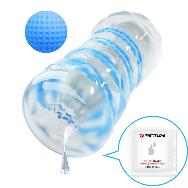 Compact Blue Spiral Pleasure Sleeve