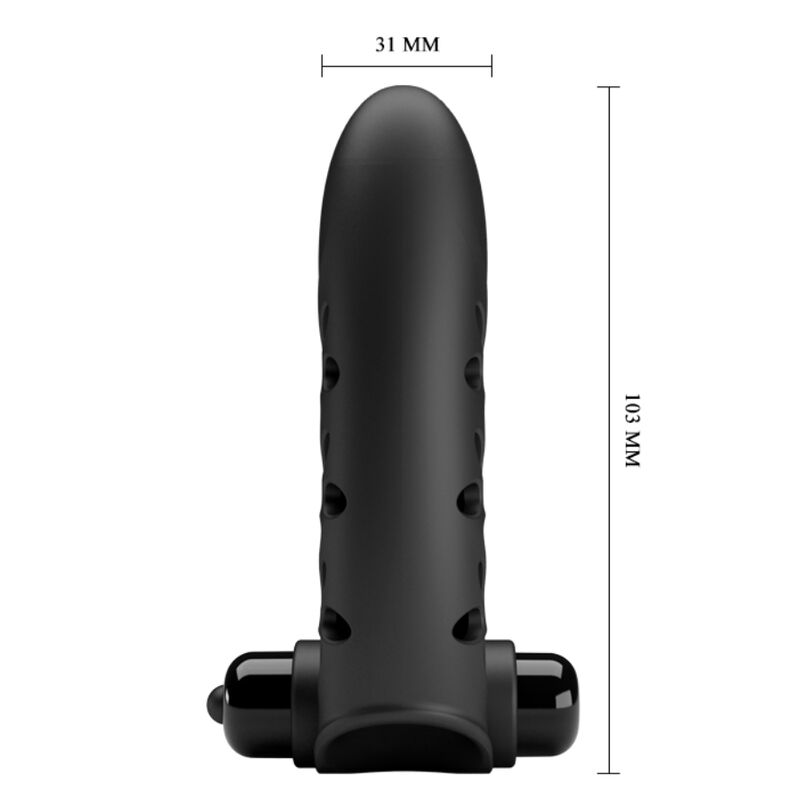 Vibrador de dedo con forma de conejo Vance Black