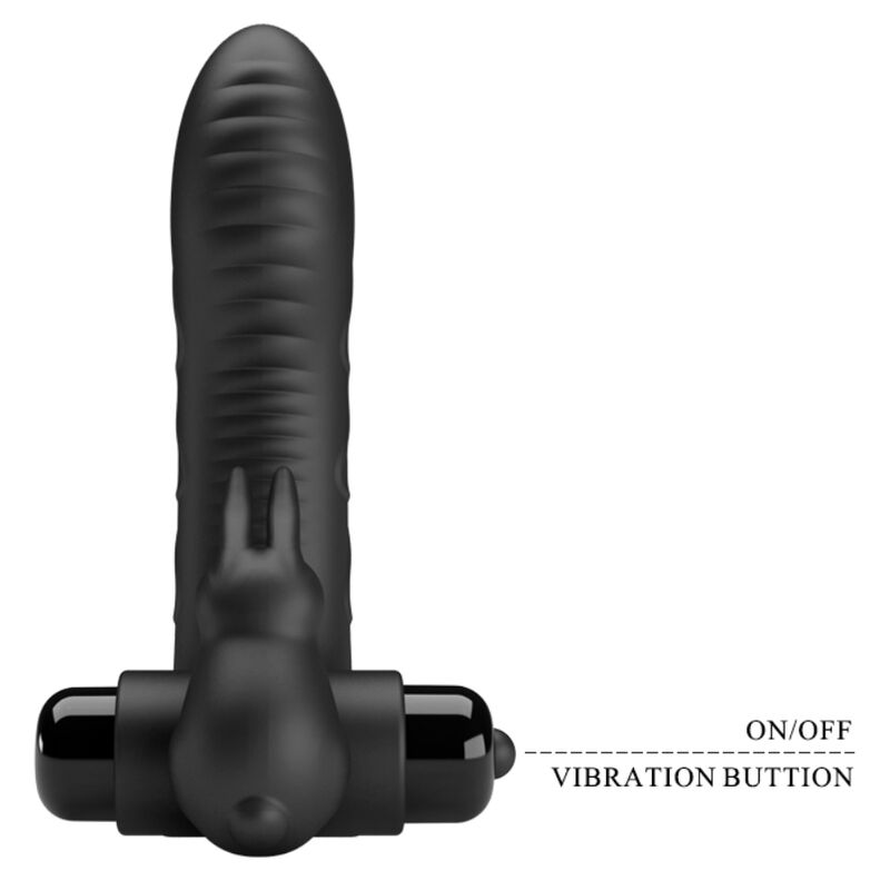 Vibrador de dedo con forma de conejo Vance Black