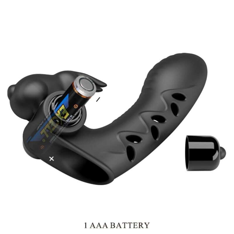 Vibrador de dedo con forma de conejo Vance Black