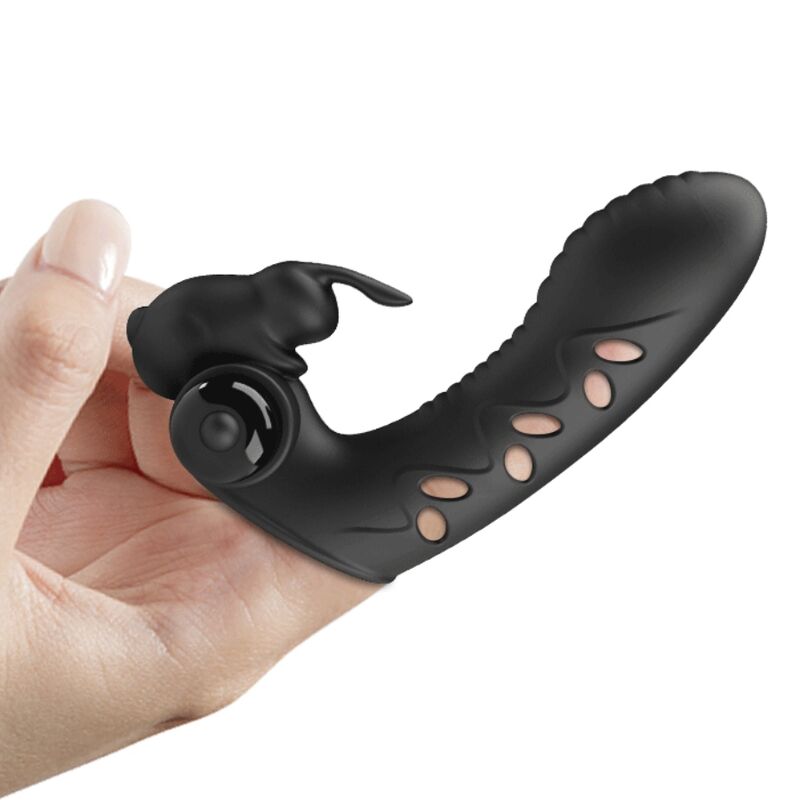 Vibrador de dedo con forma de conejo Vance Black