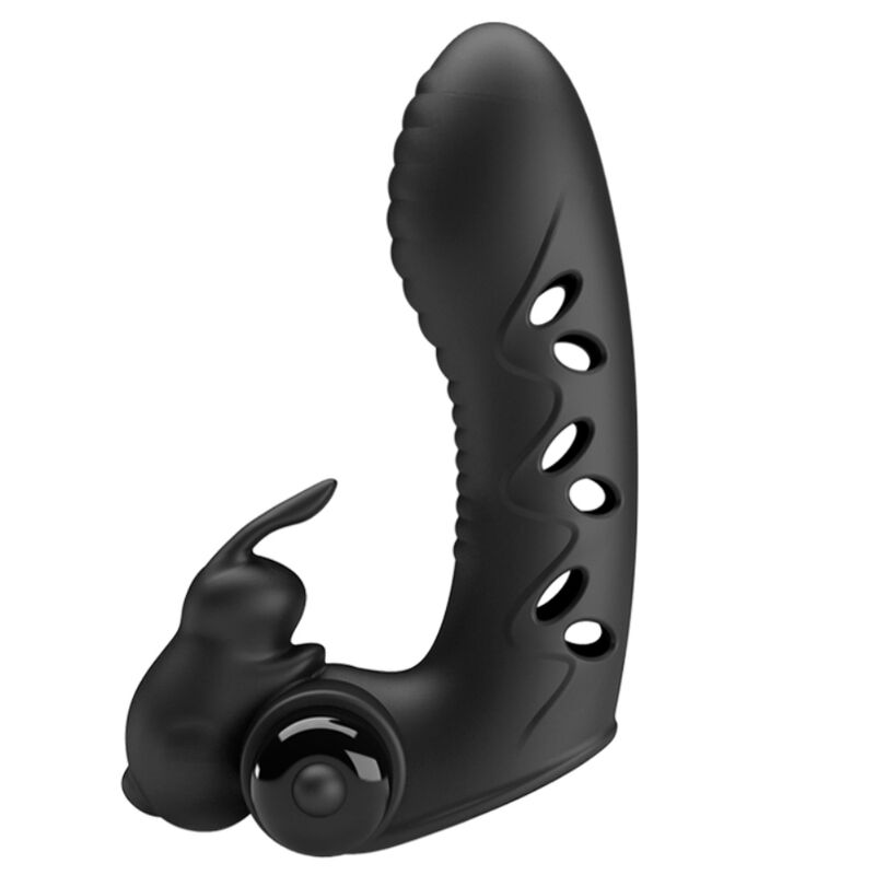 Vibrador de dedo con forma de conejo Vance Black