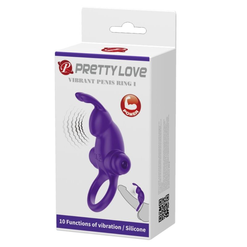 Anillo Vibrador para Pene en Forma de Conejo Púrpura