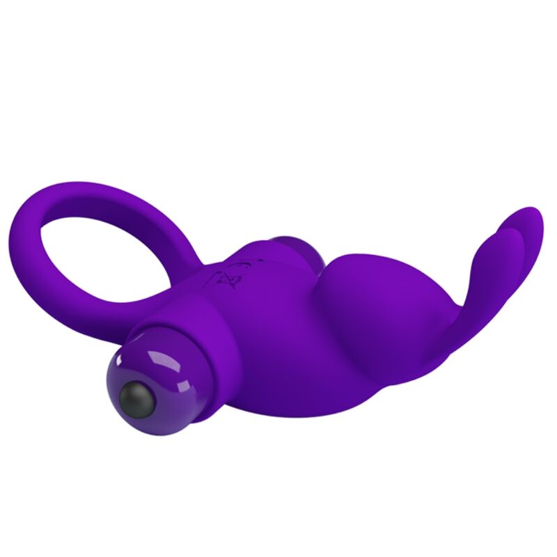 Anillo Vibrador para Pene en Forma de Conejo Púrpura