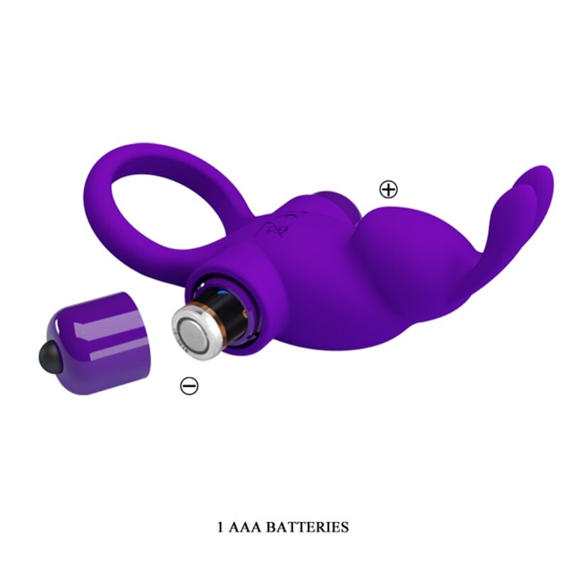 Anillo Vibrador para Pene en Forma de Conejo Púrpura