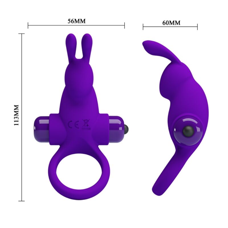 Anillo Vibrador para Pene en Forma de Conejo Púrpura