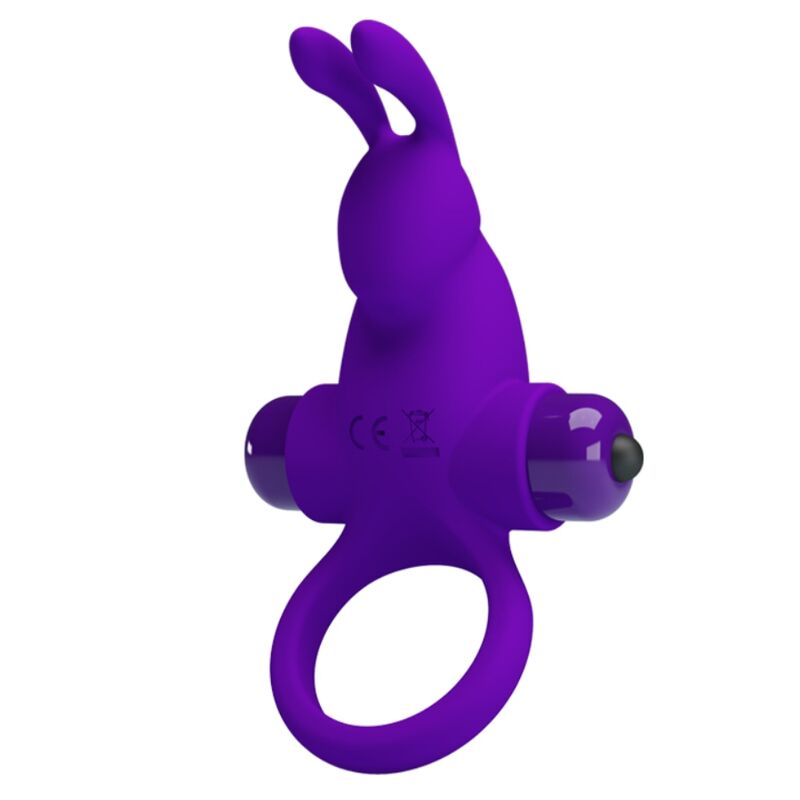 Anillo Vibrador para Pene en Forma de Conejo Púrpura