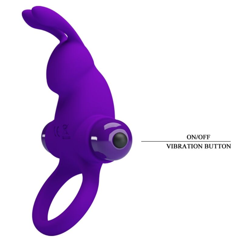 Anillo Vibrador para Pene en Forma de Conejo Púrpura