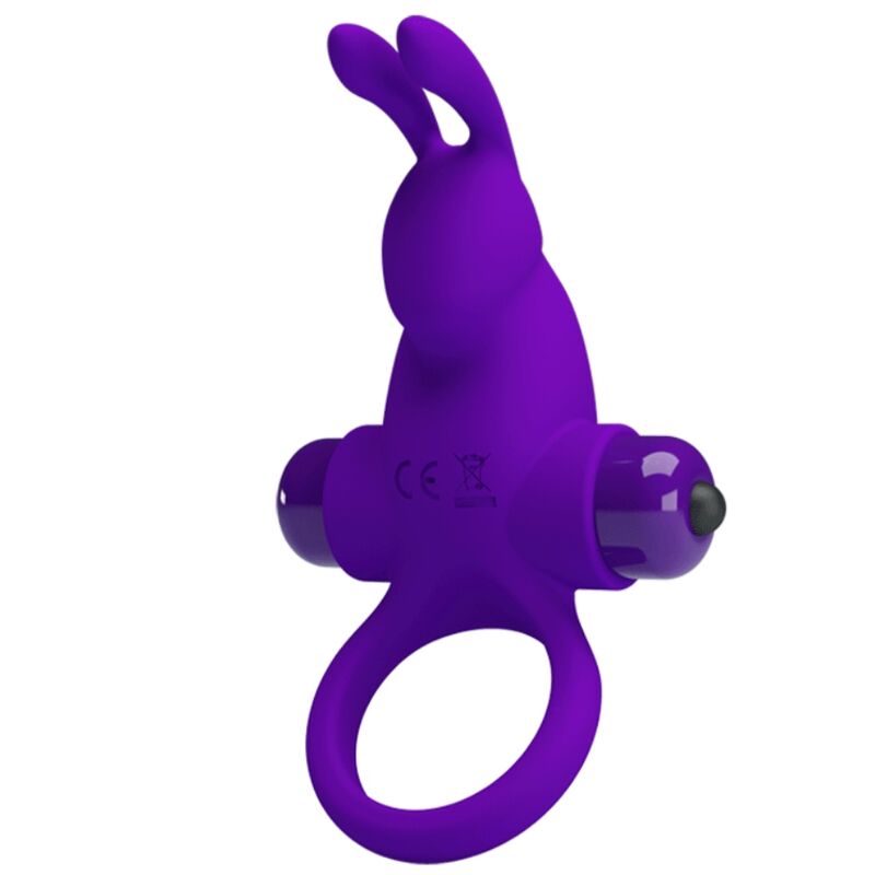 Anillo Vibrador para Pene en Forma de Conejo Púrpura