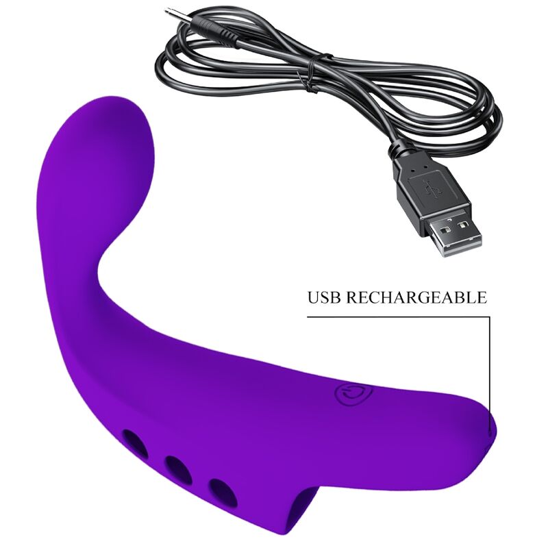 Vibrador para dedo recargable Gorgon púrpura
