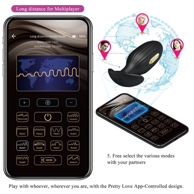 Jefferson App Controlled Anal Plug - Black