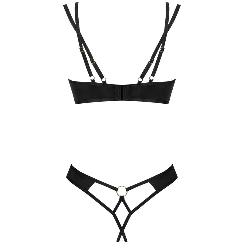 Nesari Two-Piece Crotchless Lingerie Set