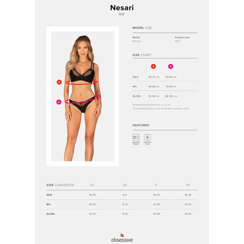 Nesari Two-Piece Lingerie Set XS/S