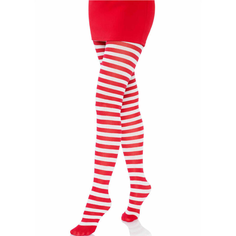 Seductive White/Red Striped Hosiery Tights