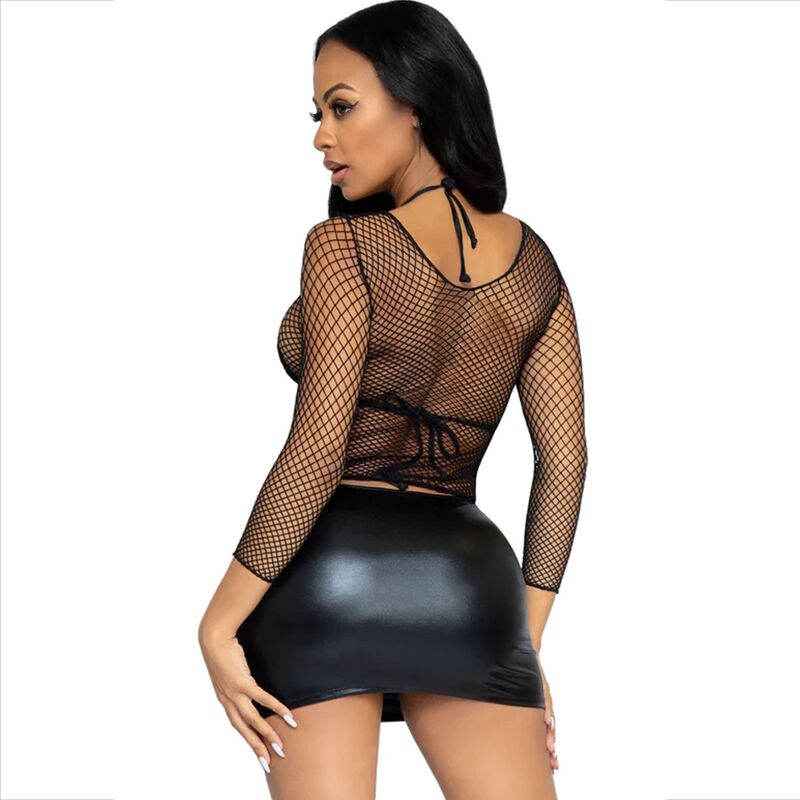 Black Fishnet Long Sleeve Top