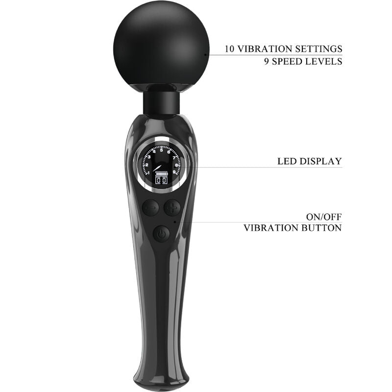 Skyler Vibrating Massage Wand - Black