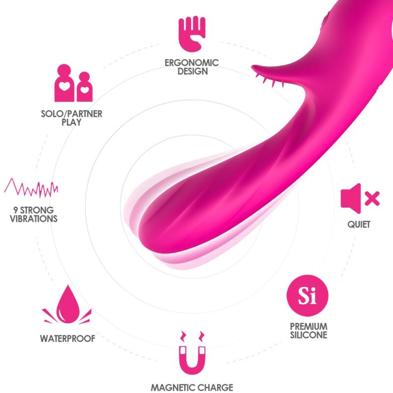 Romance Dual Stimulation Vibrator - Fuchsia