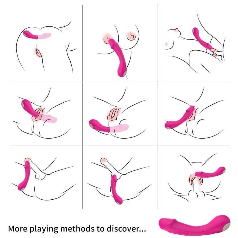 Vibrador Dildo de Silicona para Punto G Fucsia
