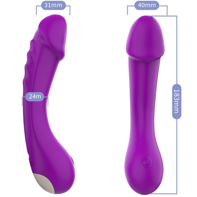 Vibrador Dildo de Silicone Roxo para o Ponto G