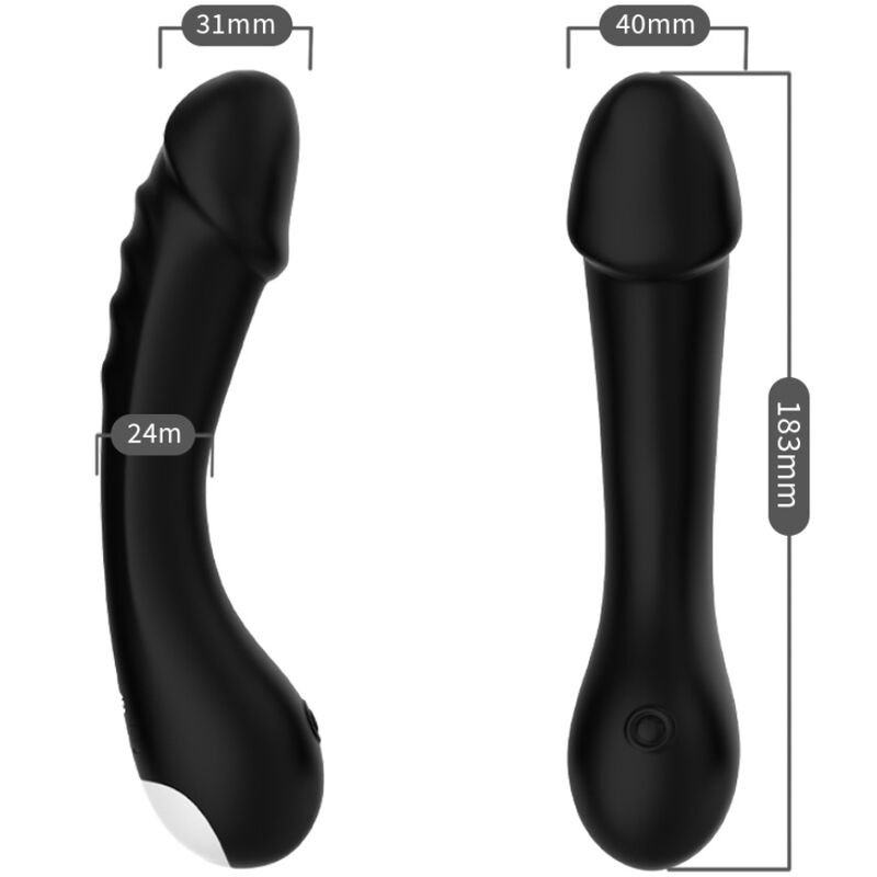 Silicone G-Spot Vibrating Dildo - Black